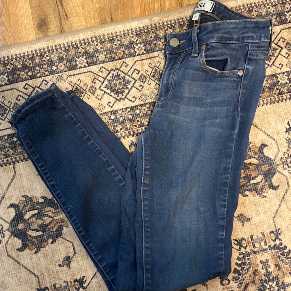 PAIGE Women's Dark Blue Skinny Jeans